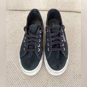 Superga Platform Black Canvas Sneakers Size 37
